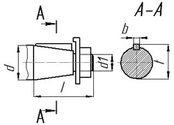 Размеры конических валов планетарных мотор-редукторов 3МП
