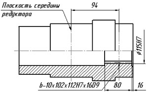 Размеры полых валов редукторов 1Ц3У-250